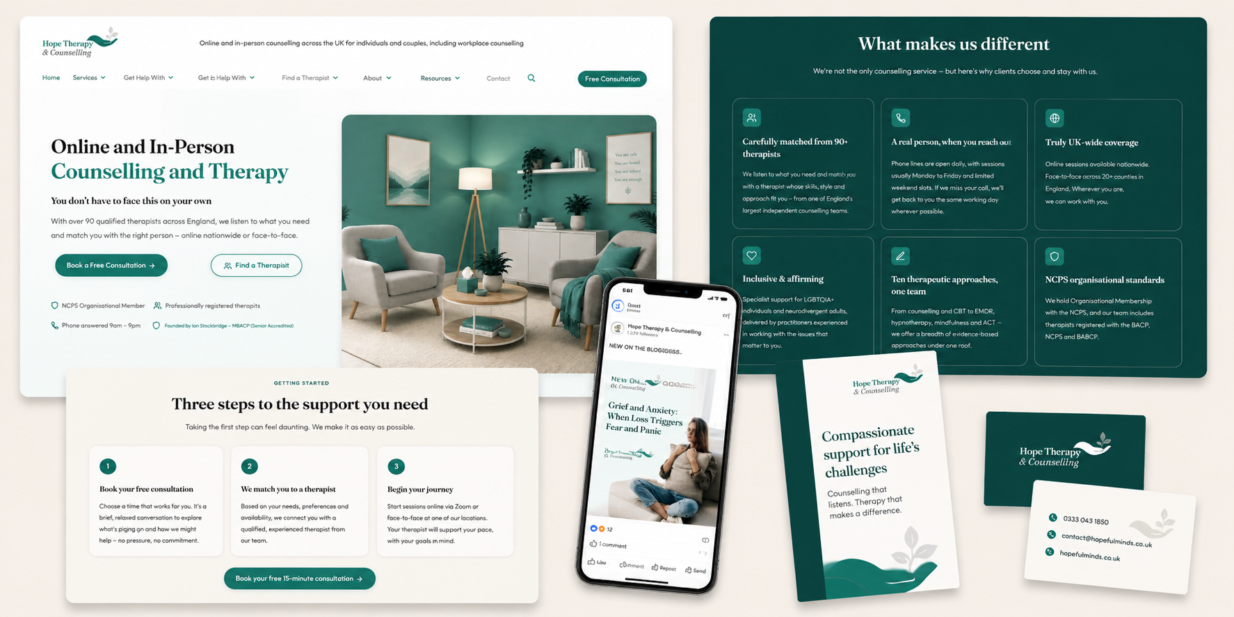 Embedded marketing support for counselling and therapy