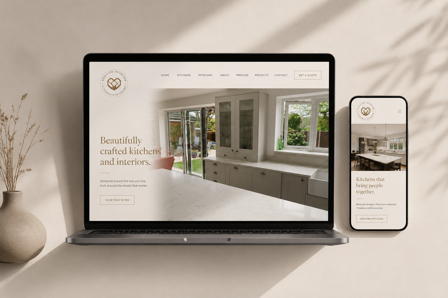Digital marketing and website presentation for a kitchen and interiors business